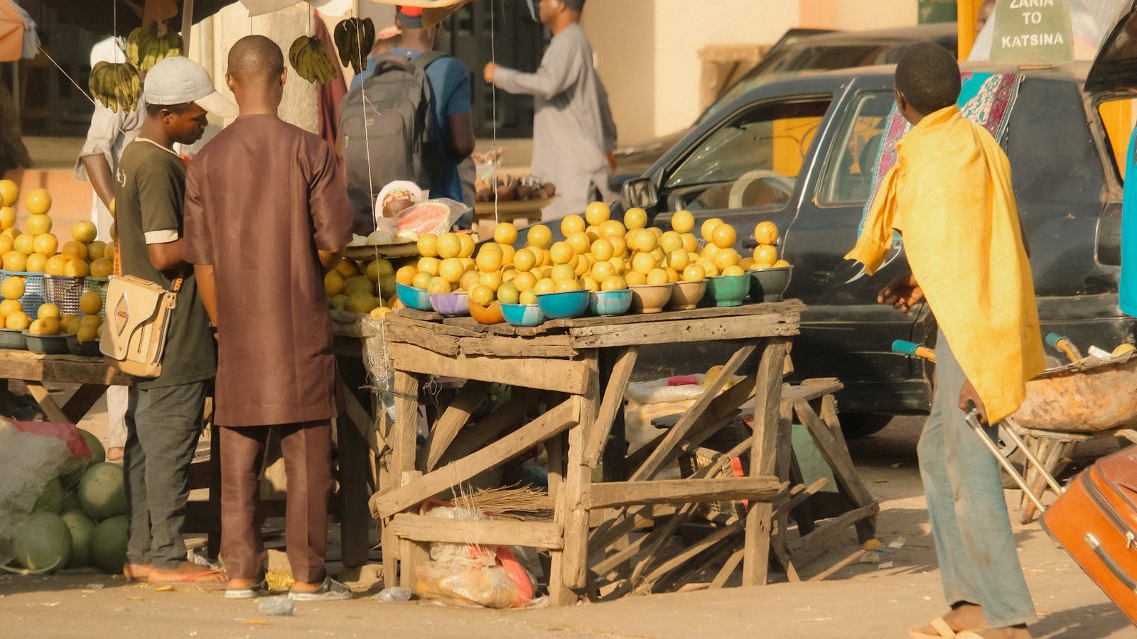 Fresh tomatoes, peppers and produce at a Nigerian market